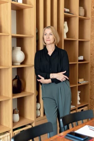 A business owner in her studio showroom